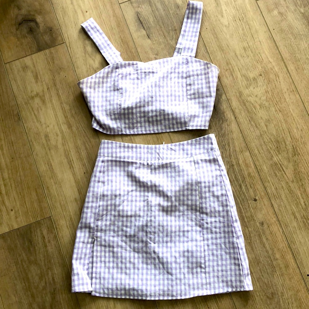 Shekou 2 piece crop top and mini skirt
